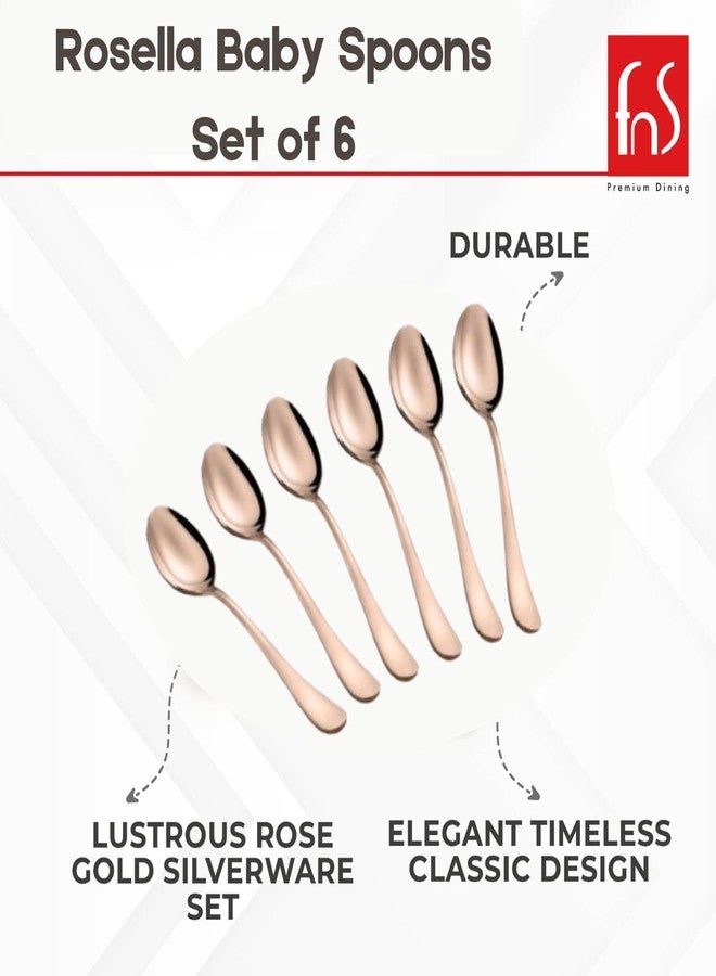 FnS Rosella Rose Gold Stainless Steel Baby Spoon Set of 6, for Home, Kitchen and Dinning - Image 4